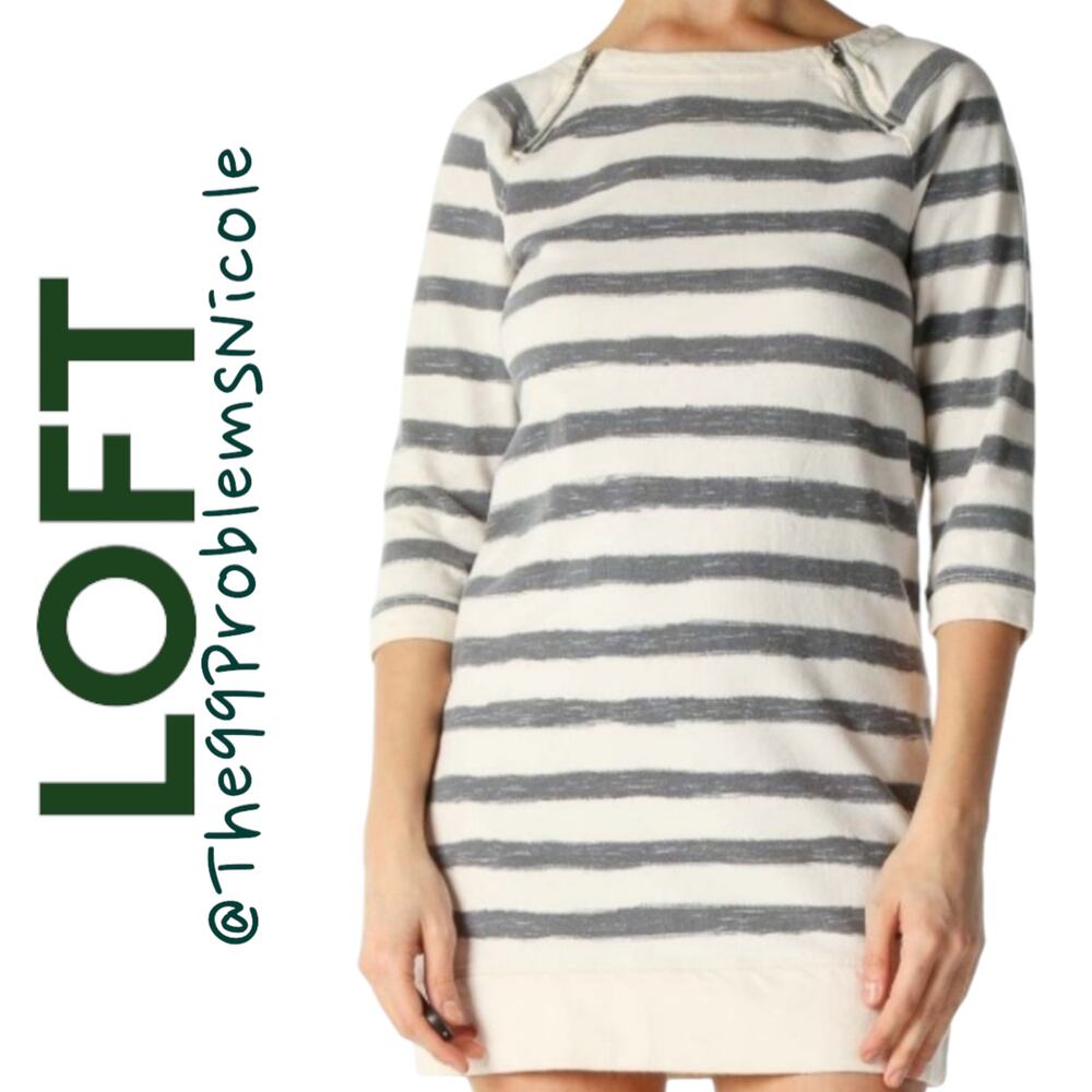 Loft Striped Sweatshirt Dress